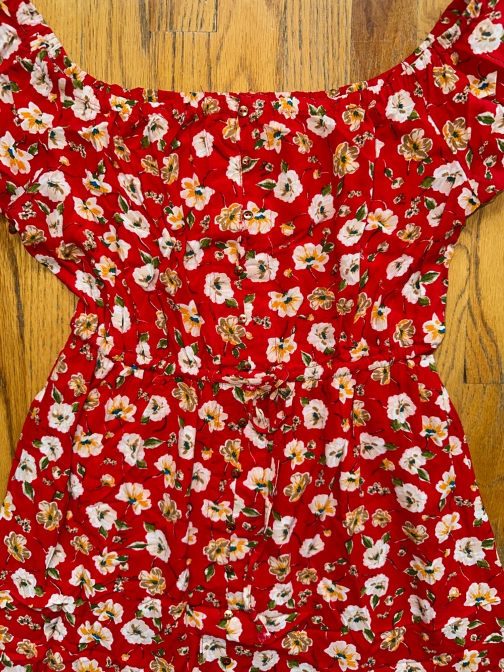 Indigo Rose Chic Red Floral Off-Shoulder Dress - Picture 6 of 9